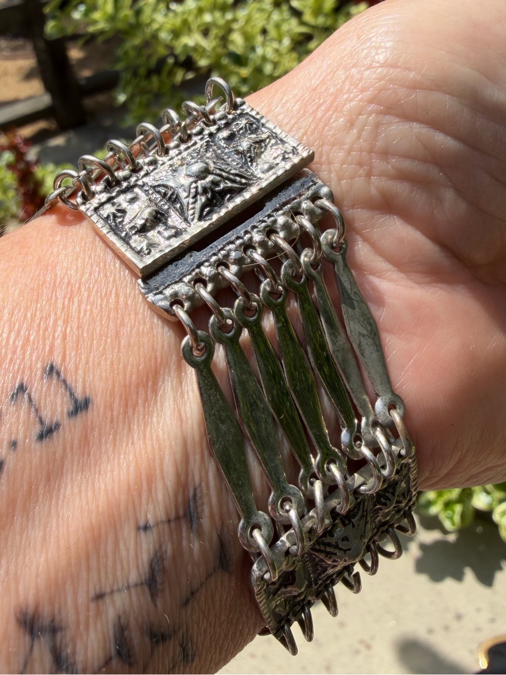 Vintage “Hecho en Mexico” Silver Link Bracelet - Picture 1 of 6